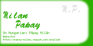 milan papay business card
